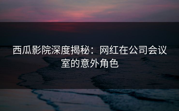 西瓜影院深度揭秘：网红在公司会议室的意外角色